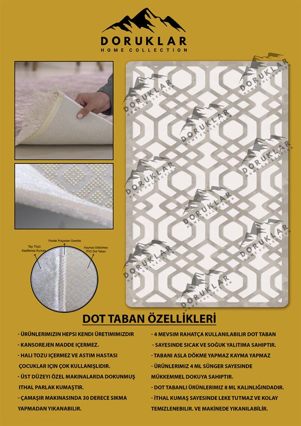 Kaymaz Taban Yıkanabilir Dijital Baskı Geometrik Desenli Halı