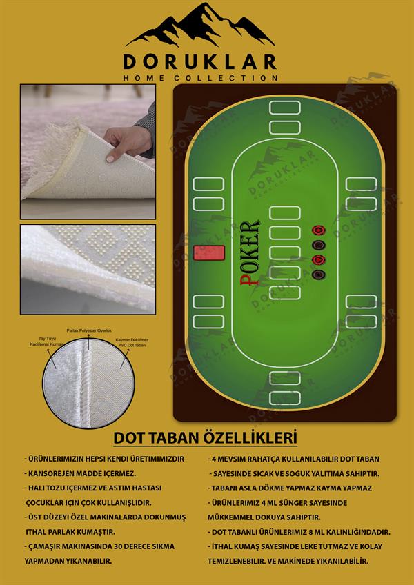 Kaymaz Taban Yıkanabilir Dijital Baskı Dekoratif Modern Desenli Dot Taban Halı CAS07