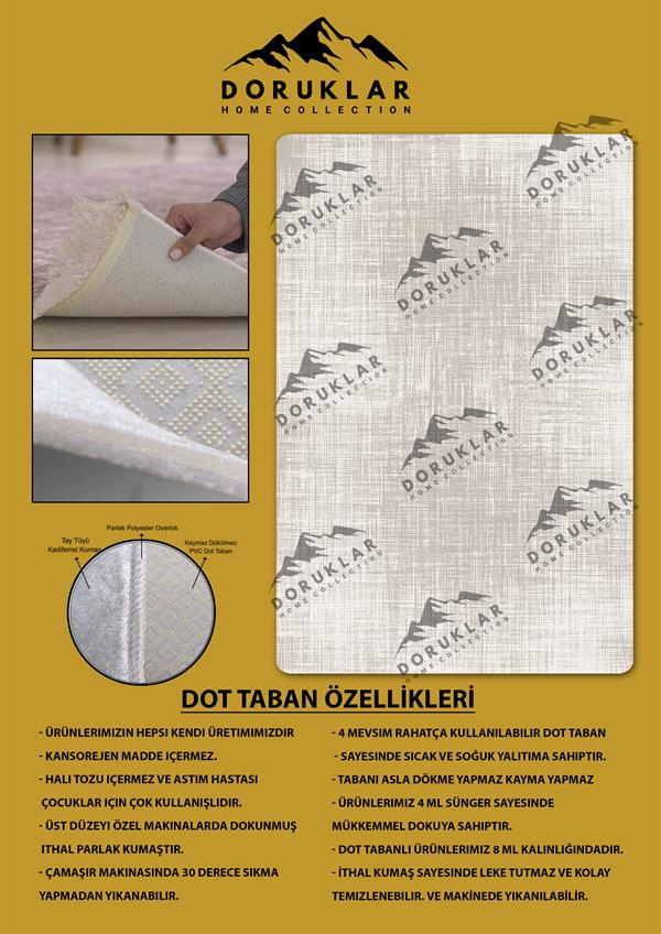 Kaymaz Taban Yıkanabilir Dijital Baskı Çizgili Eskitme Desenli Halı
