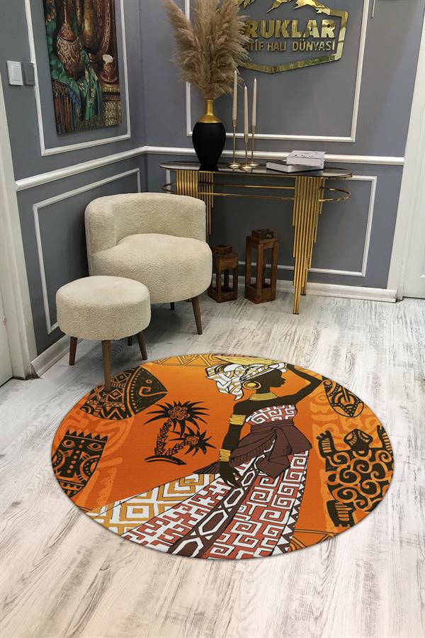 Kaymaz Taban Yıkanabilir Dijital Baskı Dekoratif Modern Desenli Dot Taban Halı MDH270