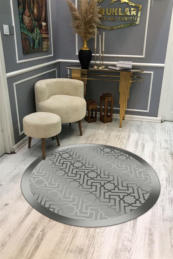 Kaymaz Taban Yıkanabilir Dijital Baskı Dekoratif Modern Desenli Dot Taban Halı MDH281