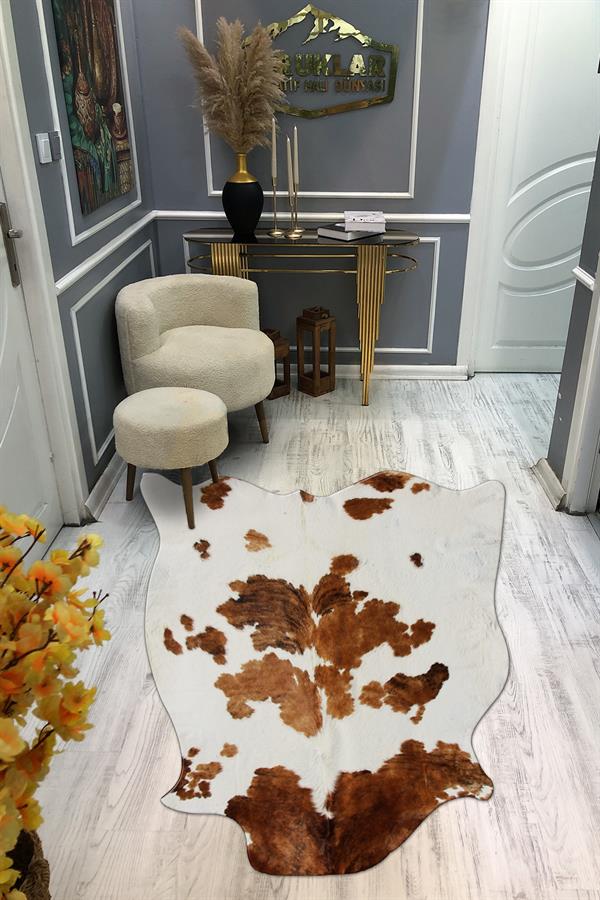 Kaymaz Taban Yıkanabilir Dijital Baskı Dekoratif Modern Desenli Elegance Serisi Lazer Kesim Dot Taban Halı ELG49