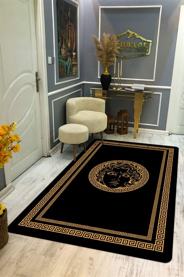 Kaymaz Taban Yıkanabilir Dijital Baskı Dekoratif Modern Desenli Apollo Serisi Dot Taban Halı AP05
