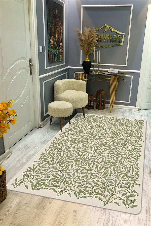 Kaymaz Taban Yıkanabilir Dijital Baskı Dekoratif Modern Desenli Dora Serisi Dot Taban Halı DR07