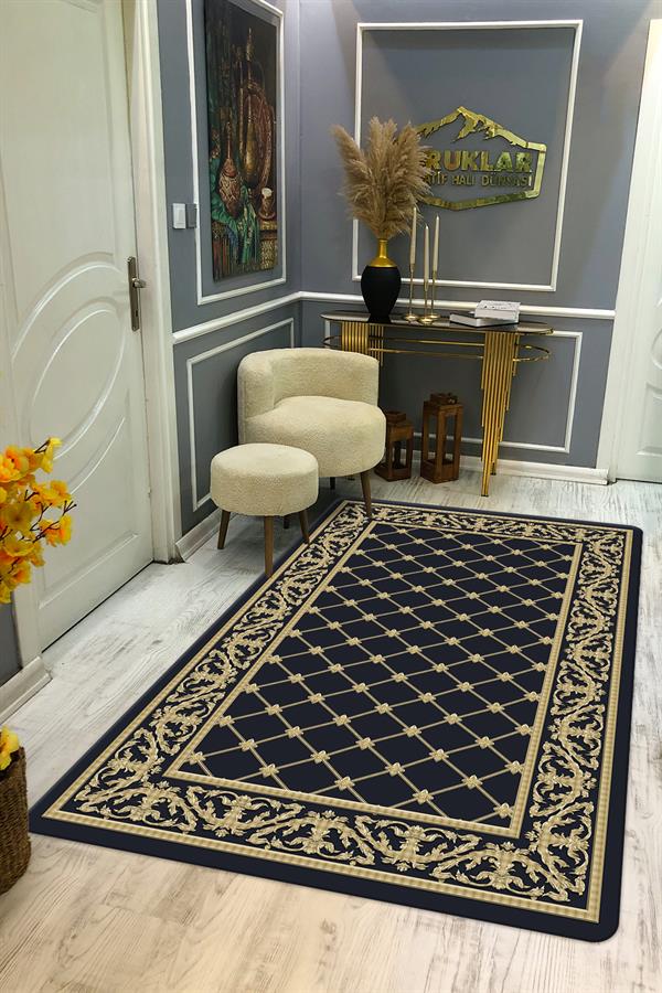 Kaymaz Taban Yıkanabilir Dijital Baskı Dekoratif Modern Desenli Dot Taban Halı Nova Serisi NV49