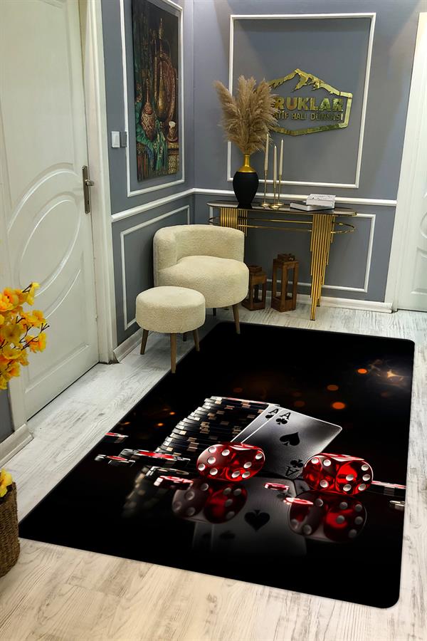 Kaymaz Taban Yıkanabilir Dijital Baskı Dekoratif Modern Desenli Dot Taban Halı CAS03