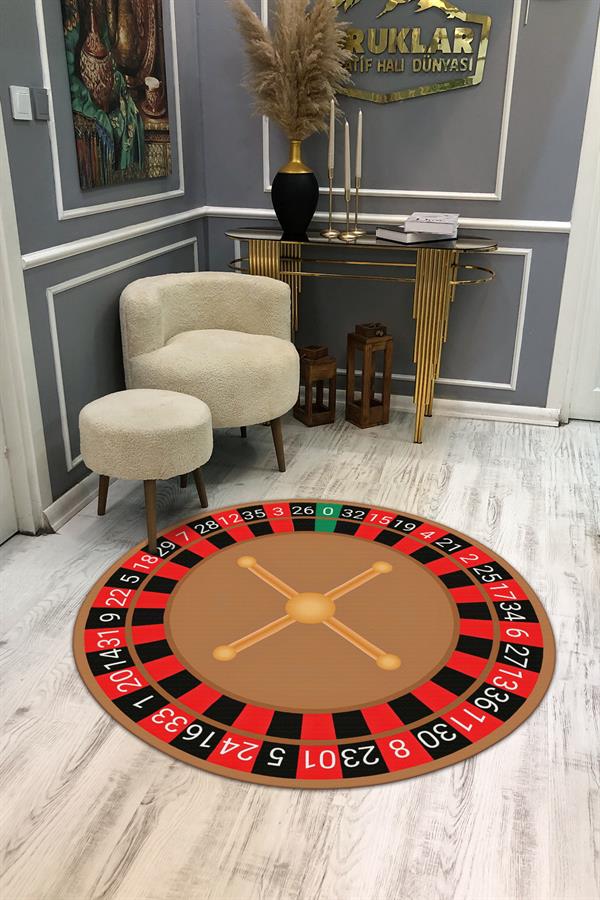Kaymaz Taban Yıkanabilir Dijital Baskı Dekoratif Modern Desenli Dot Taban Halı CAS09