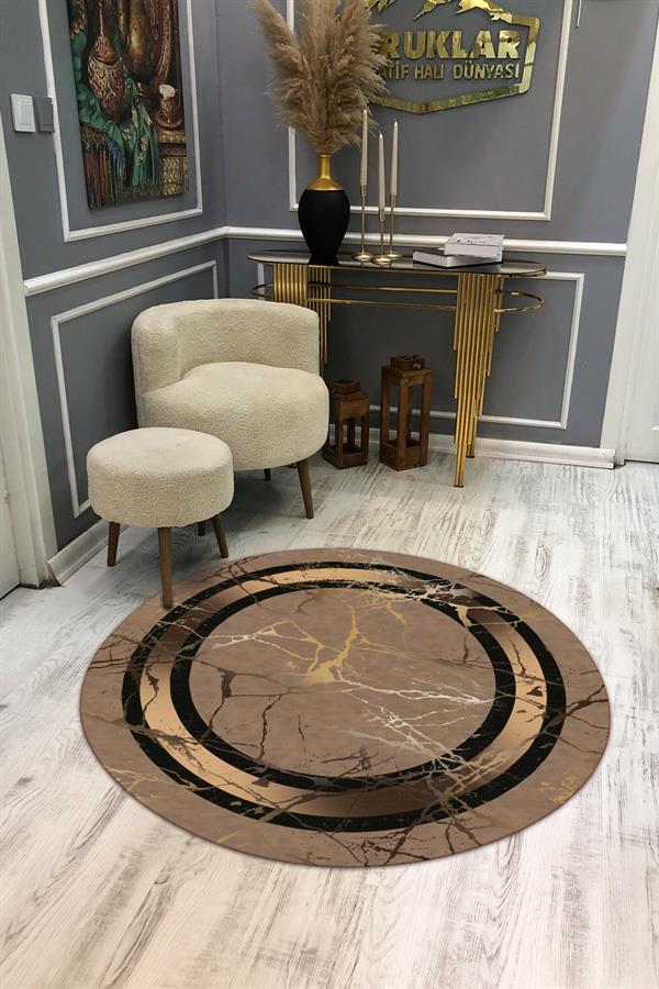 Kaymaz Taban Yıkanabilir Dijital Baskı Dekoratif Modern Desenli Dot Taban Halı MDH280