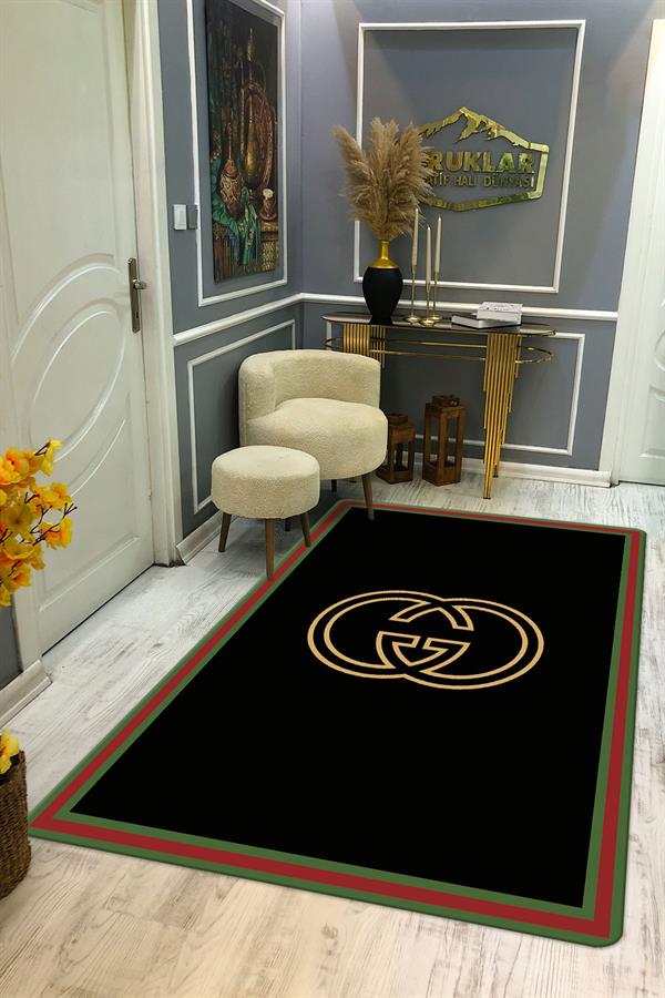 Kaymaz Taban Yıkanabilir Dijital Baskı Dekoratif Modern Desenli Lux Serisi Dot Taban Halı L13