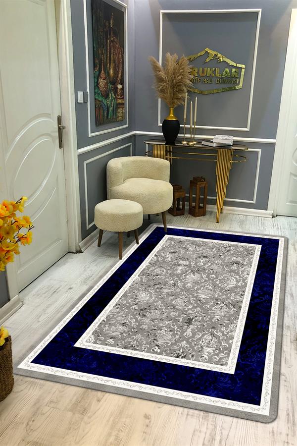 Kaymaz Taban Yıkanabilir Dijital Baskı Dekoratif Modern Desenli Dot Taban Halı Nova Serisi NV70