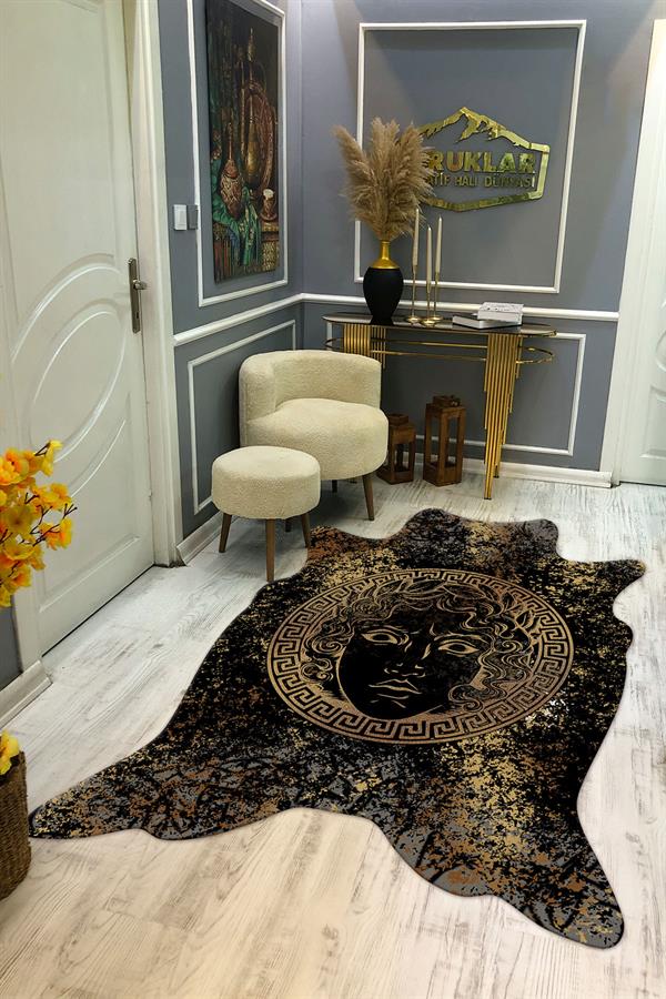 Kaymaz Taban Yıkanabilir Dijital Baskı Dekoratif Modern Desenli Apollo Serisi Dot Taban Halı AP23