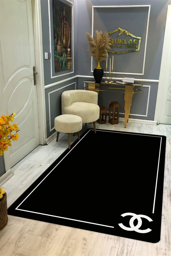 Kaymaz Taban Yıkanabilir Dijital Baskı Dekoratif Modern Desenli Lux Serisi Dot Taban Halı L08