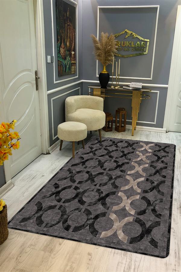 Kaymaz Taban Yıkanabilir Dijital Baskı Dekoratif Modern Desenli NesV2 Serisi Dot Taban Halı N2S10