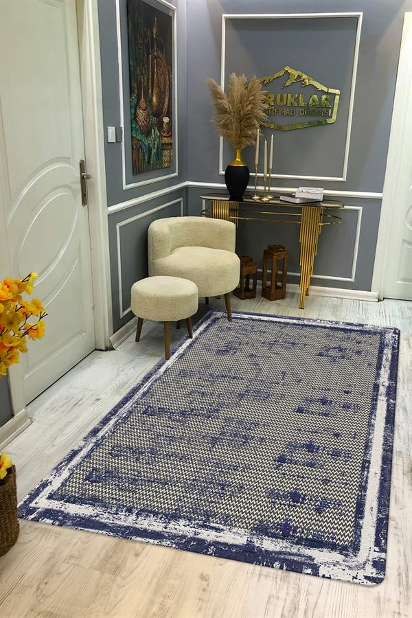 Kaymaz Taban Yıkanabilir Dijital Baskı Dekoratif Modern Desenli Dot Taban Halı Nova Serisi NV101