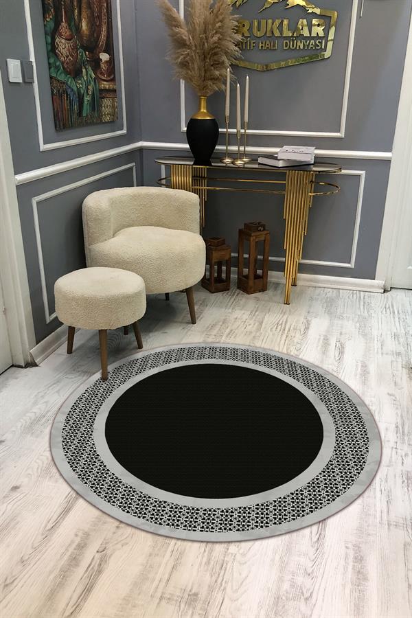 Kaymaz Taban Yıkanabilir Dijital Baskı Dekoratif Modern Desenli Dot Taban Halı MDH285