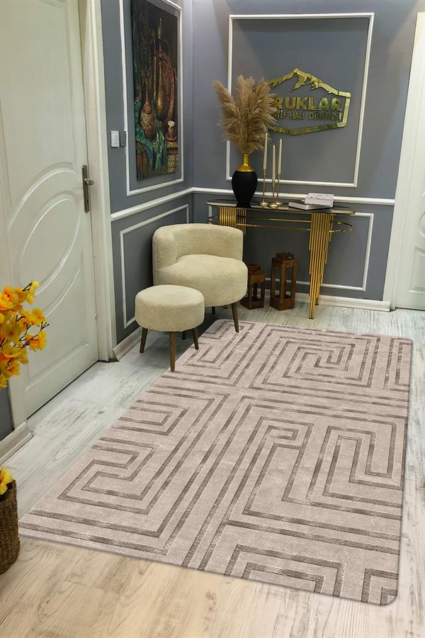 Kaymaz Taban Yıkanabilir Dijital Baskı Dekoratif Modern Desenli NesV2 Serisi Dot Taban Halı N2S06