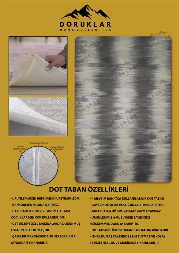 Kaymaz Taban Yıkanabilir Dijital Baskı Dekoratif Modern Desenli NesV2 Serisi Dot Taban Halı N2S17