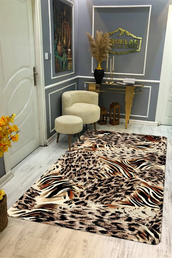 Kaymaz Taban Yıkanabilir Dijital Baskı Dekoratif Modern Desenli Marry Serisi Dot Taban Halı MRY07