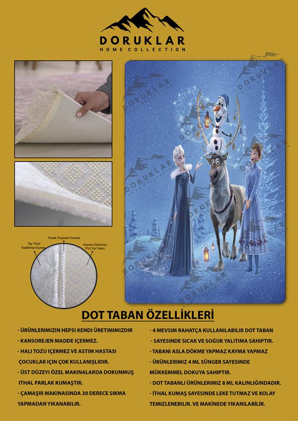 Kaymaz Taban Yıkanabilir Elsa Desenli Çocuk Halısı
