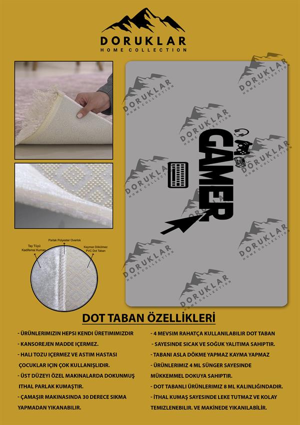 Kaymaz Taban Yıkanabilir Gamer Desenli Çocuk Halısı