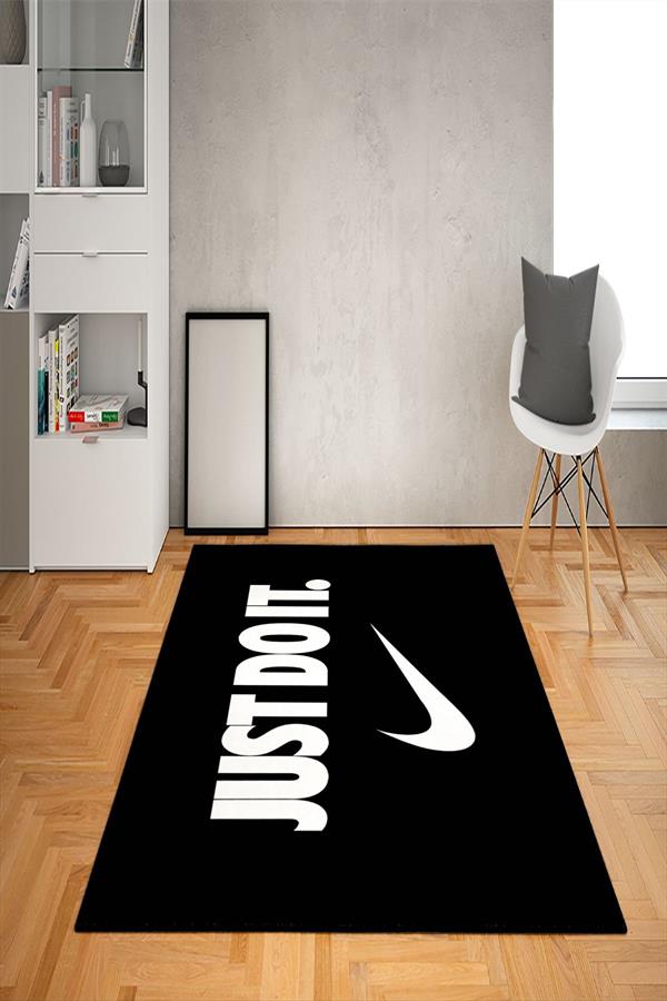 Kaymaz Taban Yıkanabilir Just Do It Desenli Dot Taban Halı