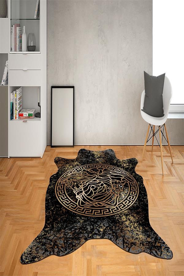 Kaymaz Taban Yıkanabilir Lazer Kesim Medusa Desenli Dot Taban Halı