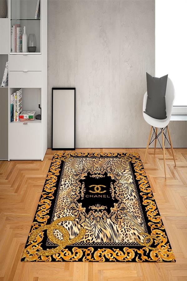Kaymaz Taban Yıkanabilir Leopar Dekoratif Desenli Dot Taban Halı