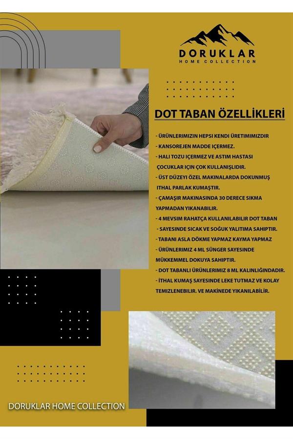 Kaymaz Taban Yıkanabilir Medusa Desenli Dot Taban Halı
