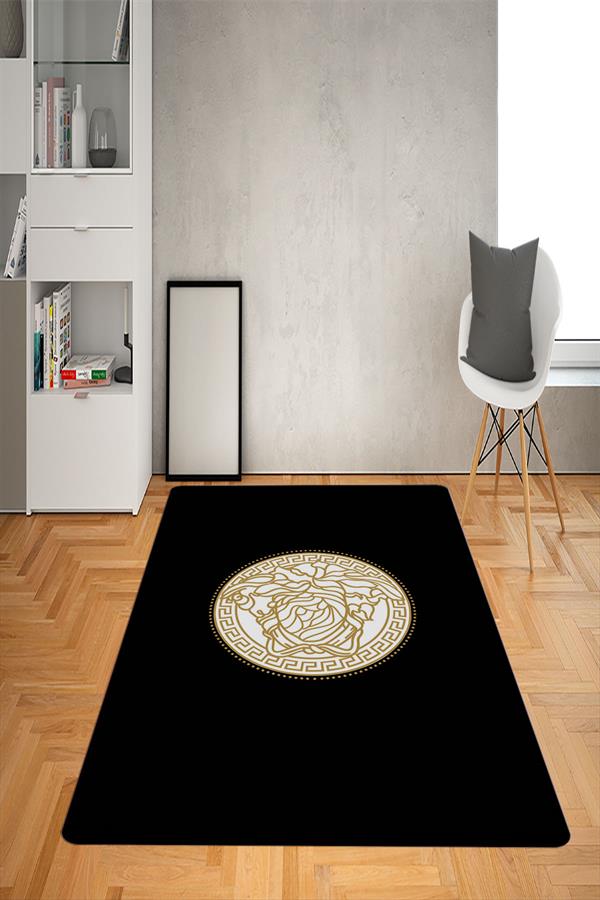 Kaymaz Taban Yıkanabilir Medusa Kafası Desenli Dot Taban Halı