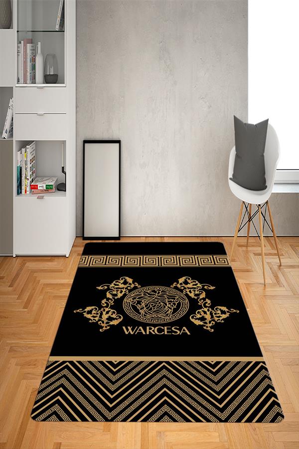 Kaymaz Taban Yıkanabilir Modern Medusa Desenli Dot Taban Halı