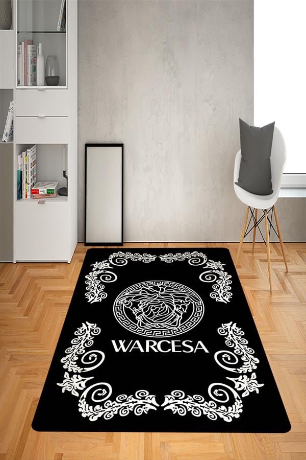Kaymaz Taban Yıkanabilir Modern Medusa Desenli Dot Taban Halı