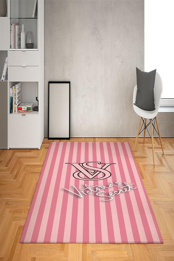 Kaymaz Taban Yıkanabilir Modern Victoria Secret Desenli Dot Taban Halı