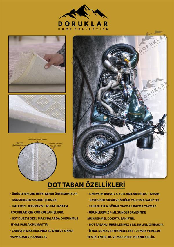 Kaymaz Taban Yıkanabilir Motor Desenli Çocuk Halısı