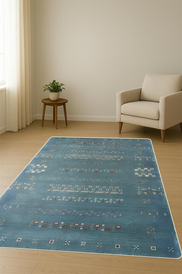 Kaymaz Taban Yıkanabilir Vintage Desen Halı H-0819
