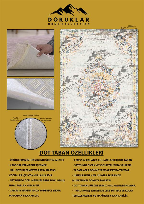 Kaymaz Taban Yıkanabilir Vintage Halı