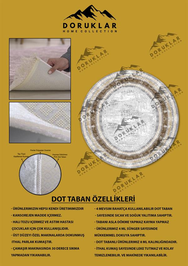 Kaymaz Tabanlı Makinede Yıkanabilir Dijital Baskı Modern Desenli Dot Taban Halı