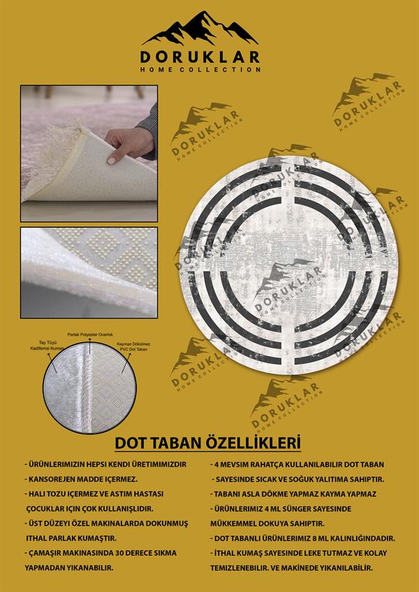 Kaymaz Tabanlı Makinede Yıkanabilir Dijital Baskı Modern Desenli Dot Taban Halı