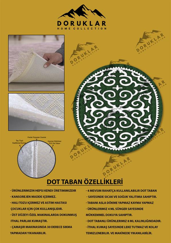 Kaymaz Tabanlı Makinede Yıkanabilir Dijital Baskı Modern Desenli Dot Taban Halı