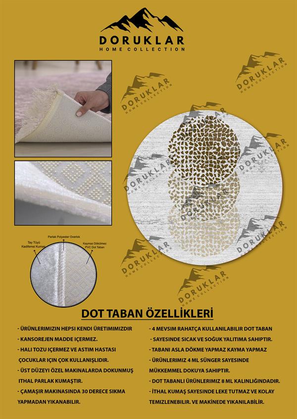 Kaymaz Tabanlı Makinede Yıkanabilir Dijital Baskı Modern Desenli Dot Taban Halı