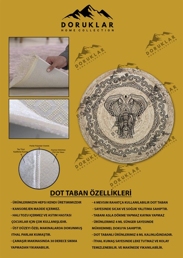 Kaymaz Tabanlı Makinede Yıkanabilir Dijital Baskı Modern Desenli Dot Taban Halı