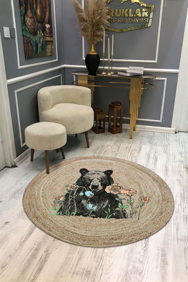 Kaymaz Tabanlı Makinede Yıkanabilir Dijital Baskı Modern Desenli Dot Taban Halı