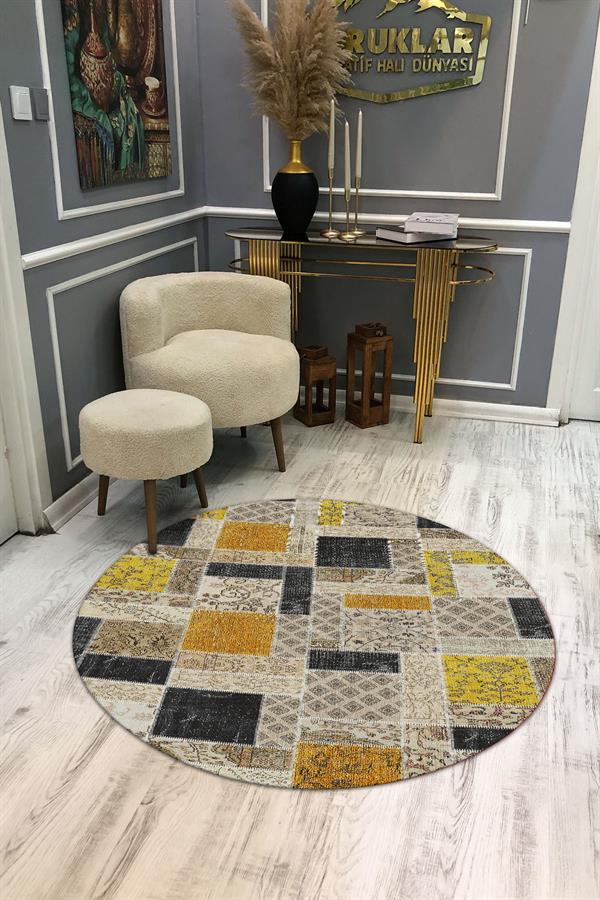 Kaymaz Tabanlı Makinede Yıkanabilir Dijital Baskı Modern Desenli Dot Taban Halı