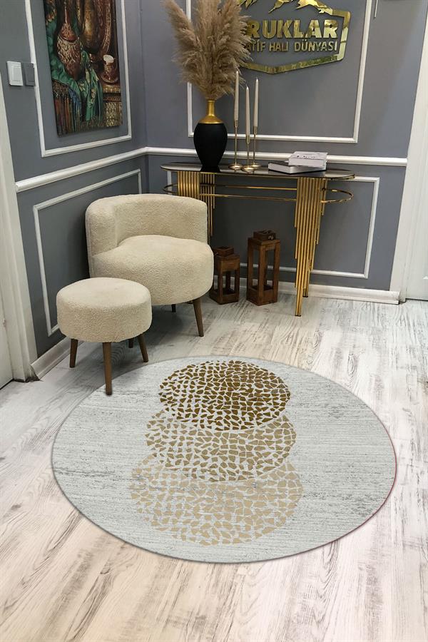 Kaymaz Tabanlı Makinede Yıkanabilir Dijital Baskı Modern Desenli Dot Taban Halı