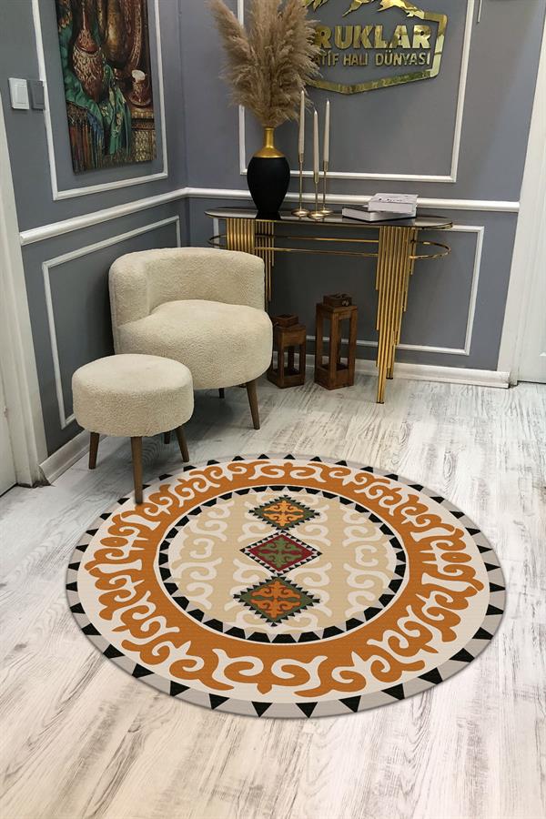 Kaymaz Tabanlı Makinede Yıkanabilir Dijital Baskı Modern Desenli Dot Taban Halı