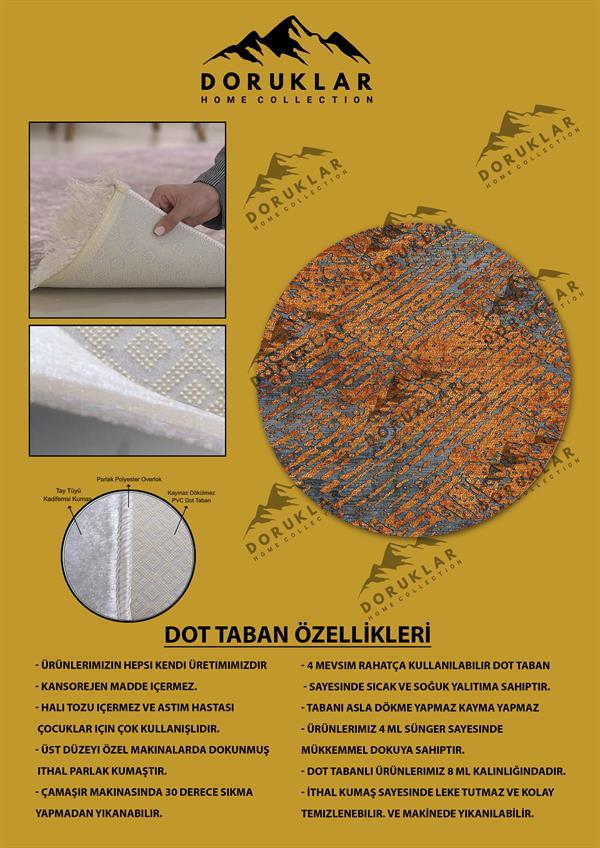 Kaymaz Tabanlı Makinede Yıkanabilir Dijital Baskı Modern Desenli Dot Taban Halı