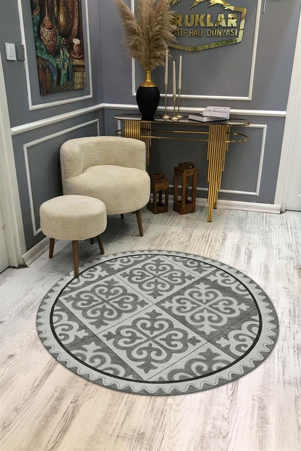 Kaymaz Tabanlı Makinede Yıkanabilir Dijital Baskı Modern Desenli Dot Taban Halı