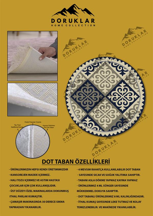 Kaymaz Tabanlı Makinede Yıkanabilir Dijital Baskı Modern Desenli Dot Taban Halı