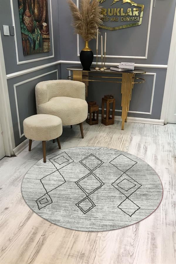 Kaymaz Tabanlı Makinede Yıkanabilir Dijital Baskı Modern Desenli Dot Taban Halı