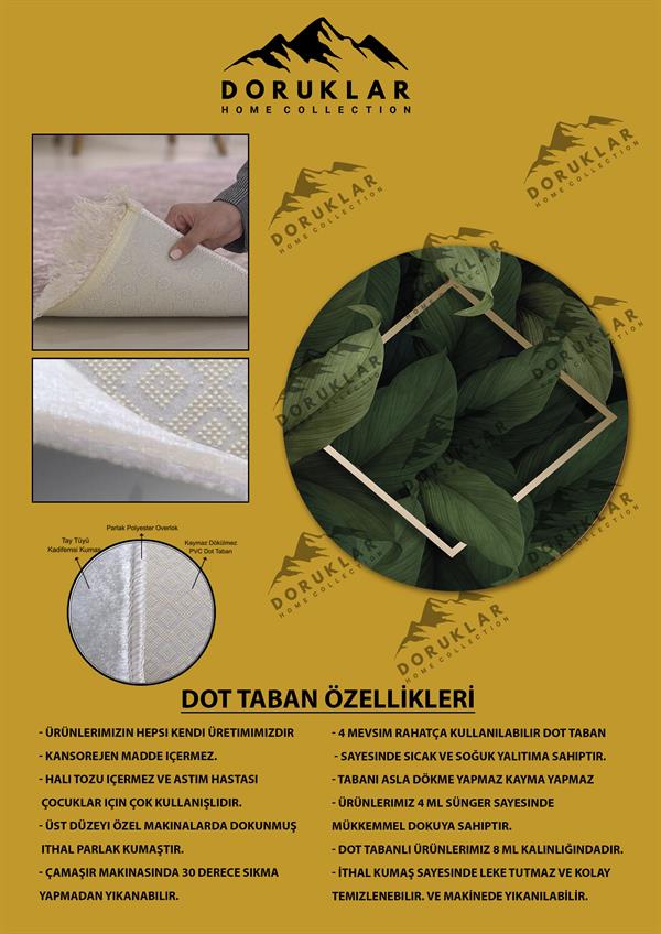 Kaymaz Tabanlı Makinede Yıkanabilir Dijital Baskı Modern Desenli Dot Taban Halı