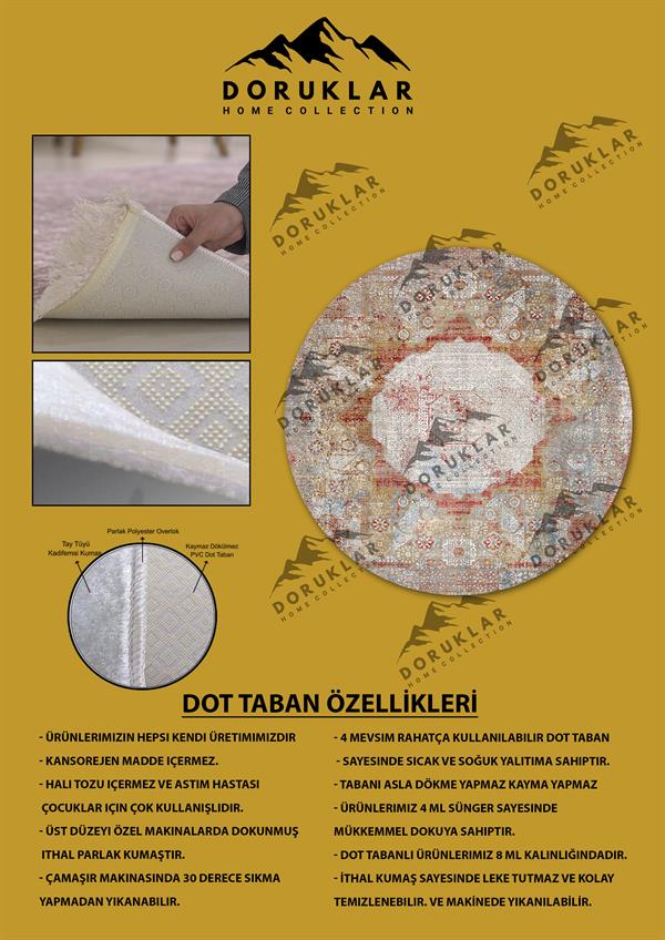 Kaymaz Tabanlı Makinede Yıkanabilir Dijital Baskı Modern Desenli Dot Taban Halı